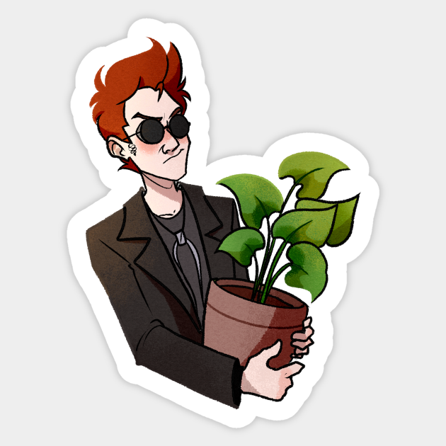 Good Omens Crowley Good Omens Sticker Teepublic 0644